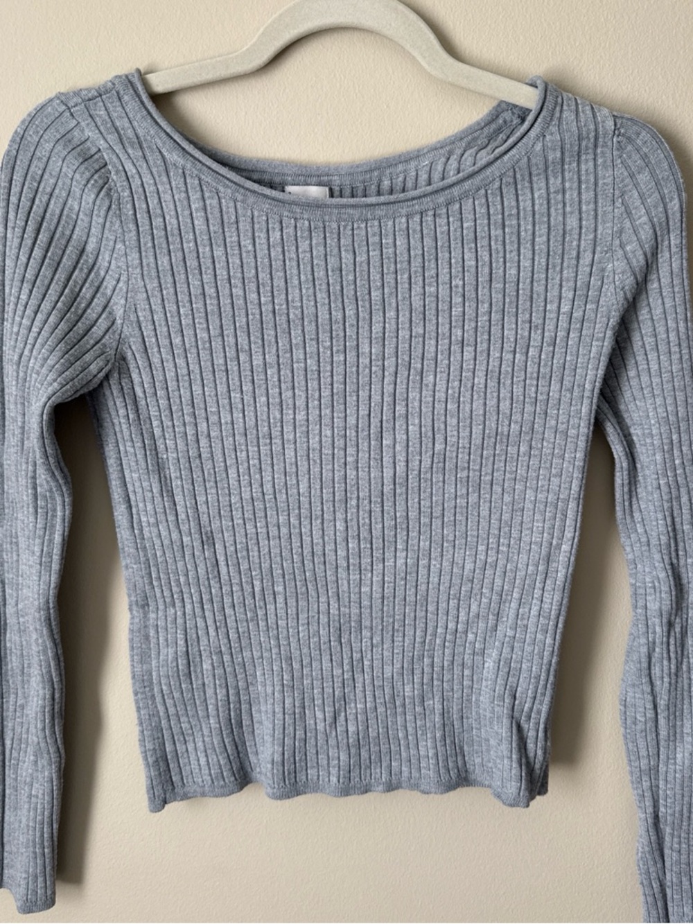 a new day Heather Gray Ribbed Long Sleeve Top